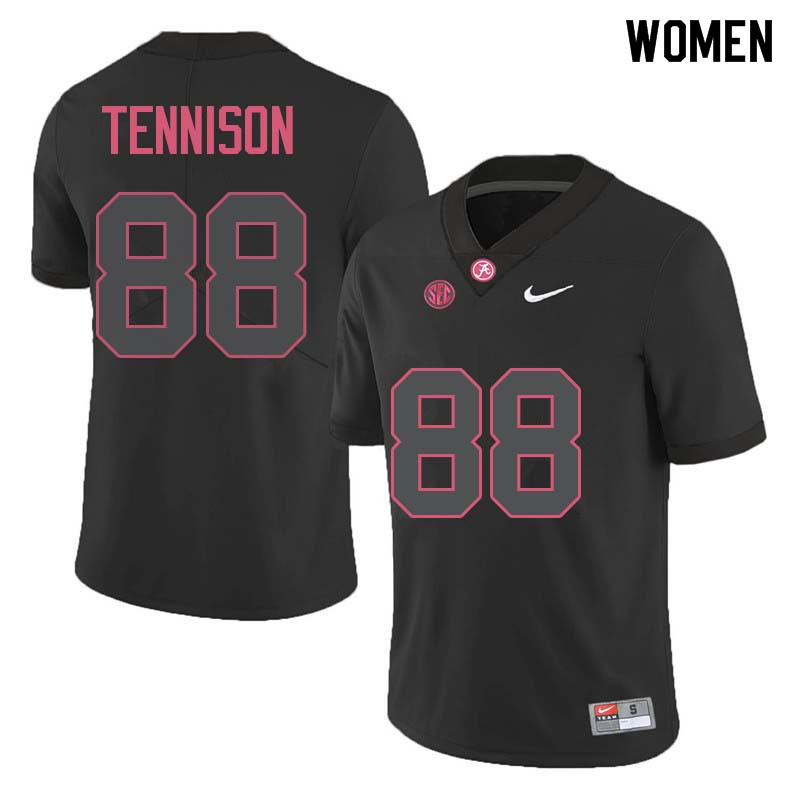 Alabama Crimson Tide Women's Major Tennison #88 Black NCAA Nike Authentic Stitched College Football Jersey YC16W23SP